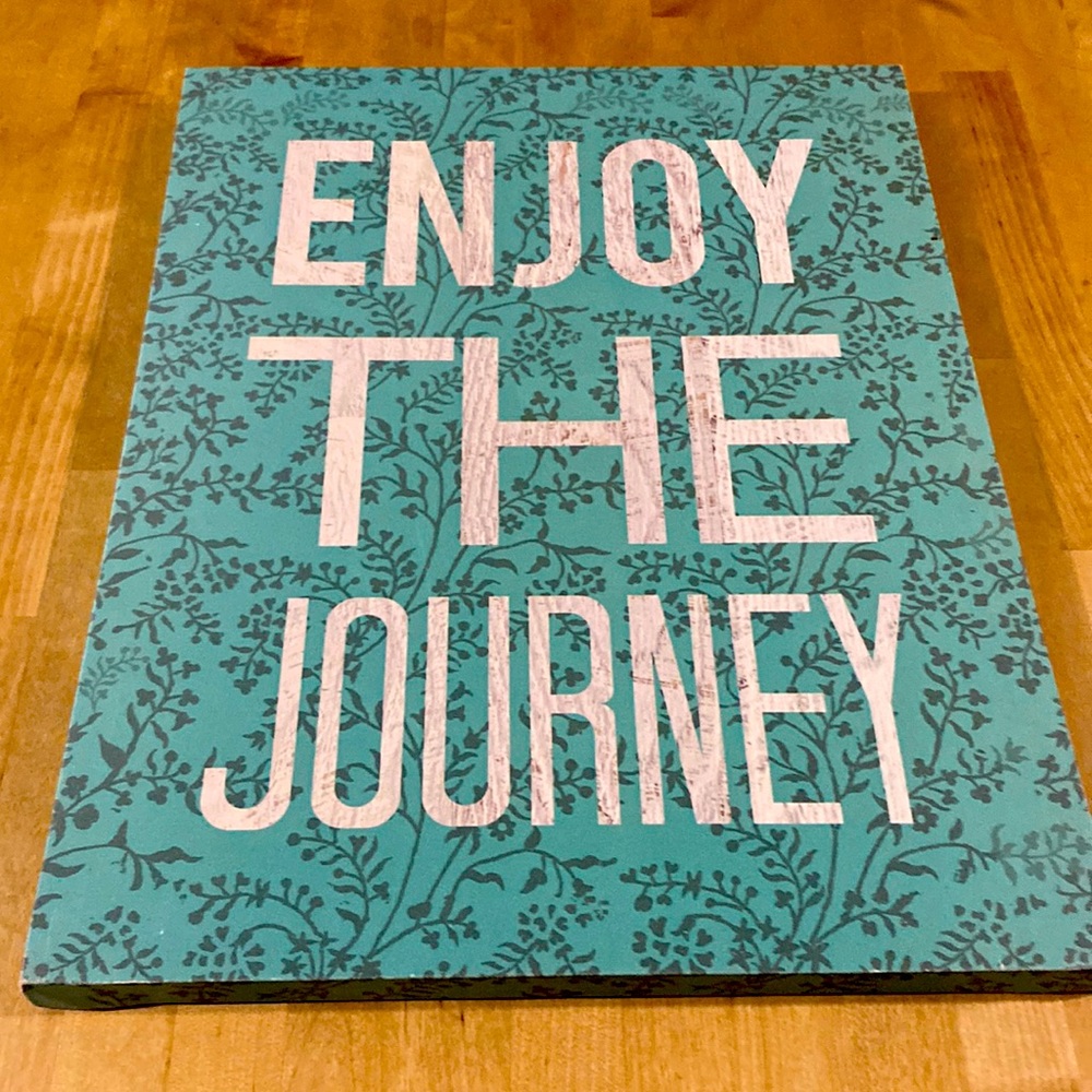 Inspirational wall art! 19x15, beautiful teal on real wood canvas
